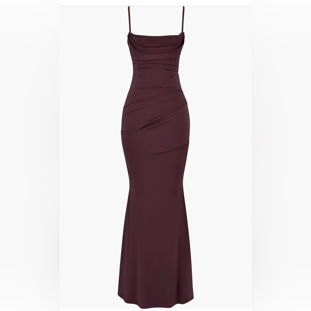 House of CB Milena Jersey Corset Dress - Dark Cherry - Size L+